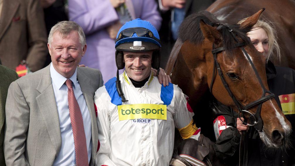 What A Friend: a two-time Grade 1 winner for Mason and Manchester United legend Sir Alex Ferguson (left)