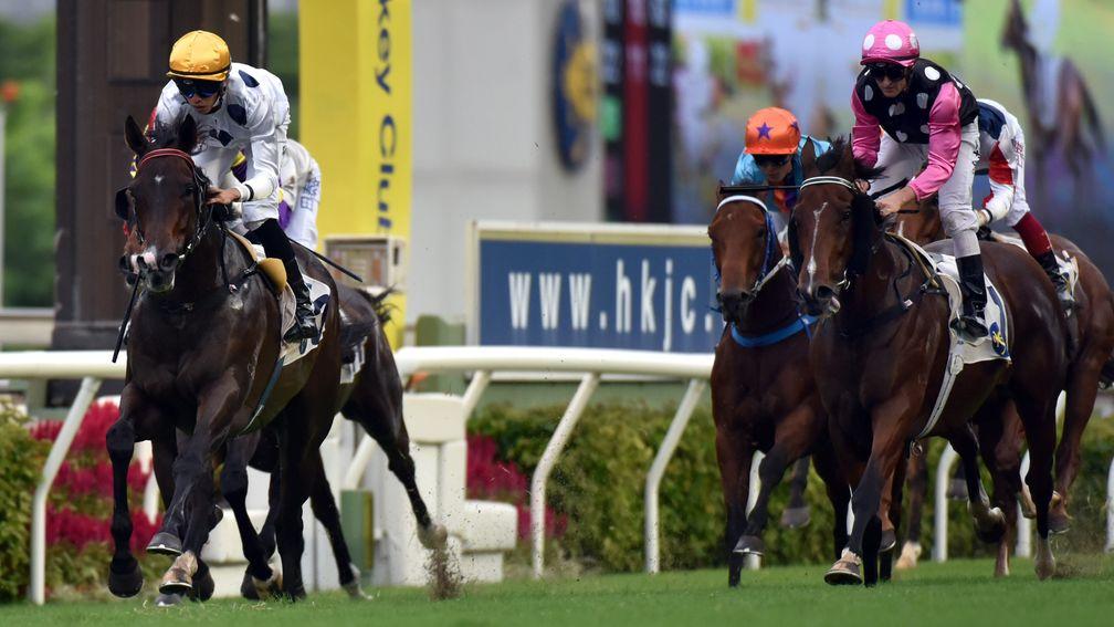 Golden Sixty (left) continues to climb through the ranks in Hong Kong