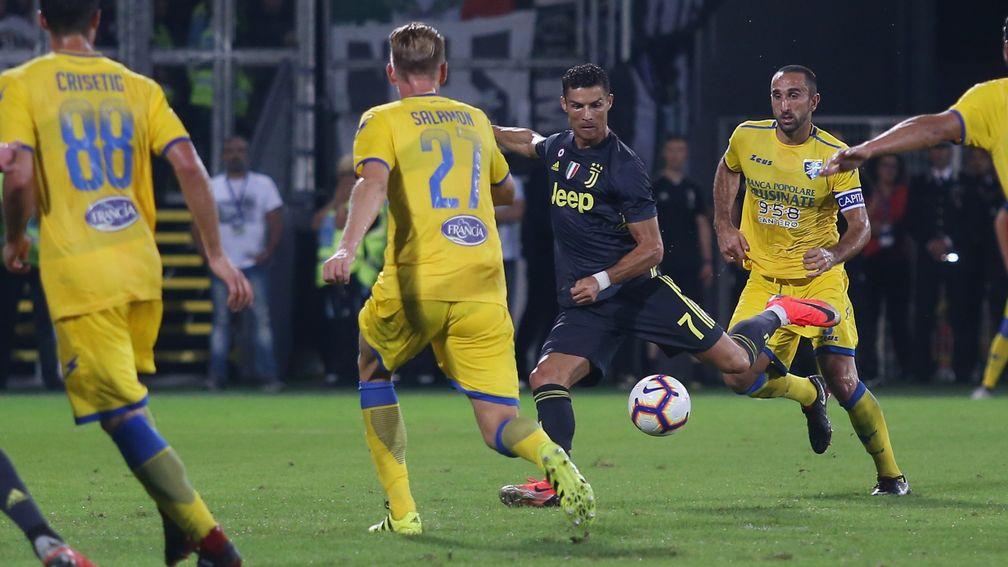 Cristiano Ronaldo of Juventus scores against Frosinone