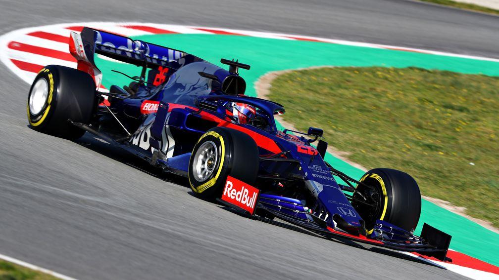 Daniil Kvyat driving the Toro Rosso in testing in Spain