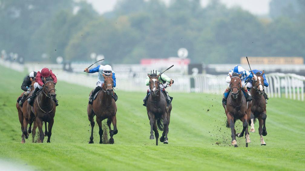 Saint Lawrence (second right) strides clear in the Denford Stakes