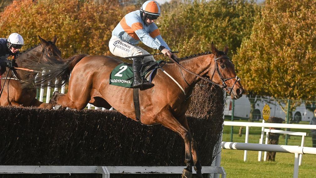 Letsbeclearaboutit: on the way to winning a novice chase at Cork on Sunday