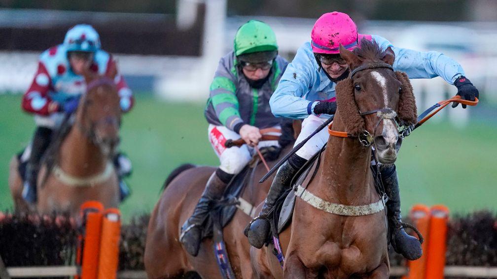 Mr Jack and Niall Houlihan on the way to an emotional victory at Plumpton on Monday