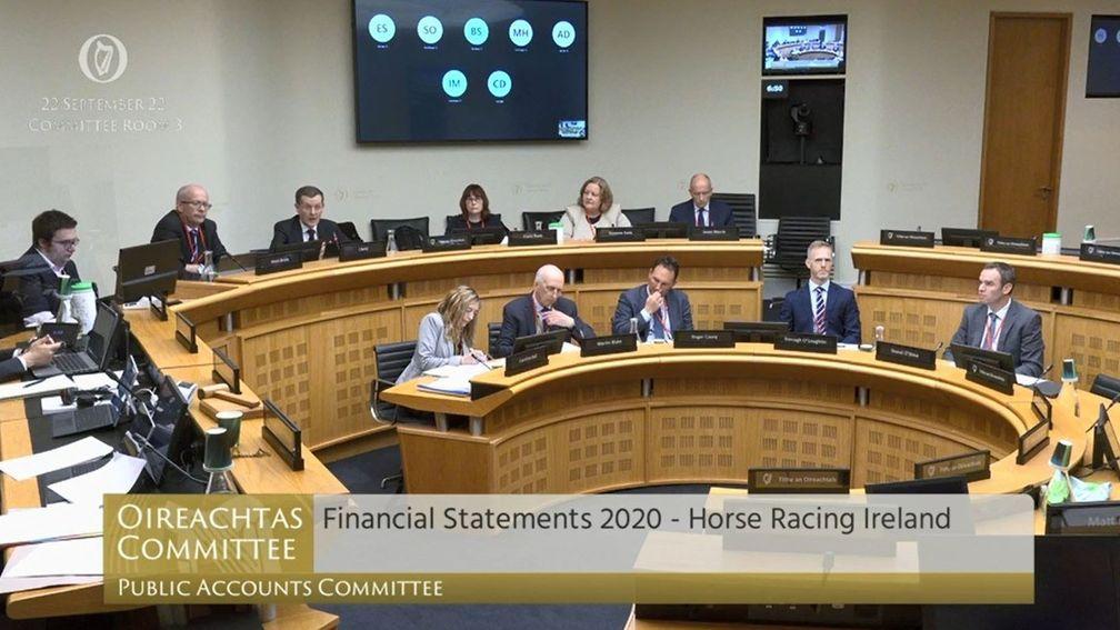 HRI chief Suzanne Eade attends a hearing of Ireland's Committee of Public Accounts