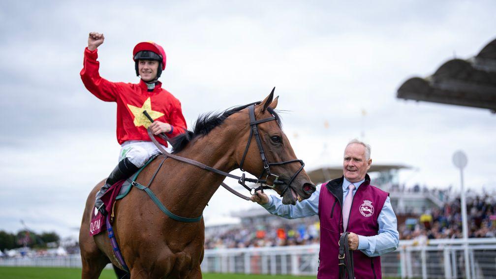 Highfield Princess and Jason Hart after winning the King George Stakes at Goodwood in 2023