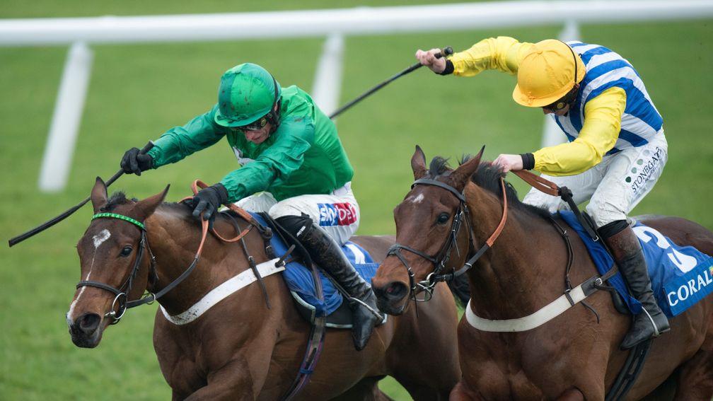 Sussex Ranger (right) and Jamie Moore went down fighting to We Have A Dream at Chepstow
