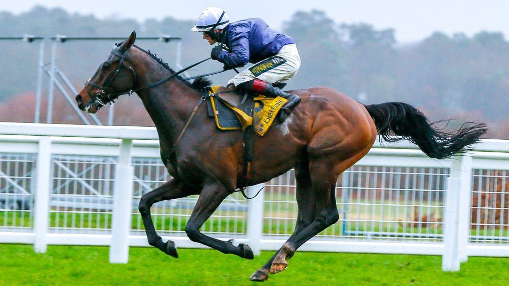 Riders Onthe Storm on his way to landing a dramatic Betfair Ascot Chase
