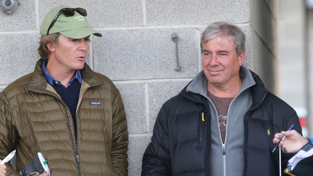 Gatewood Bell (left) selected the day's top lot for trainer Wesley Ward (right)