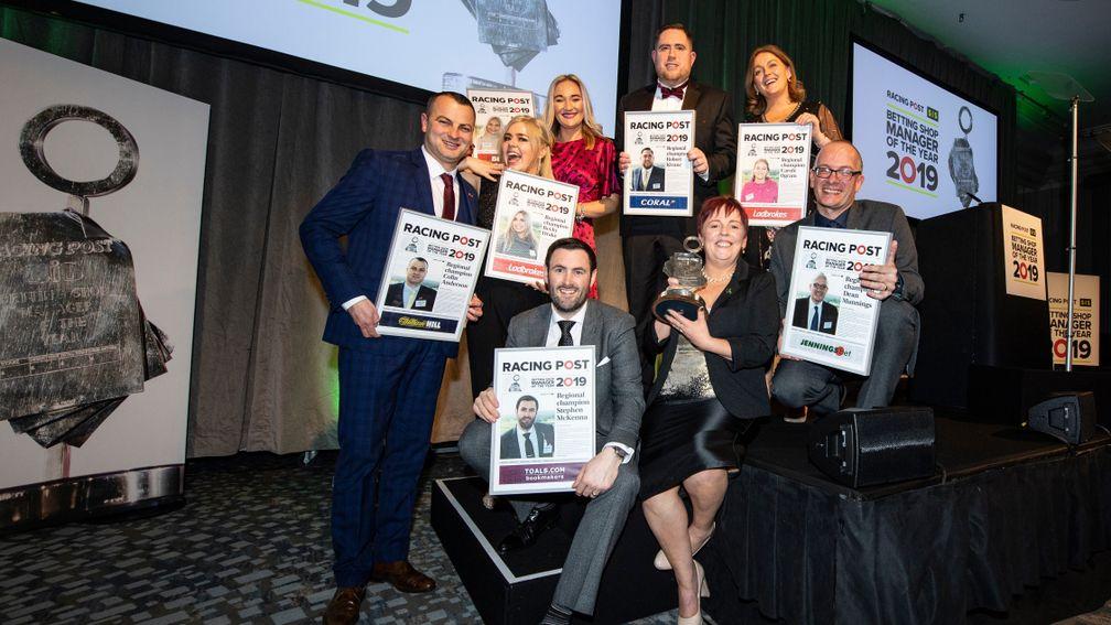 Sandra Gilmartin of Paddy Power (bottom, middle): crowned Betting Shop Manager of 2019