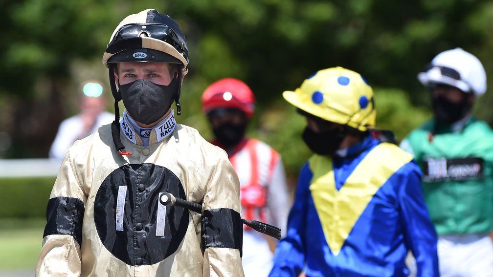 Jockeys will no longer have to wear masks on racecourses anywhere outdoors from Monday