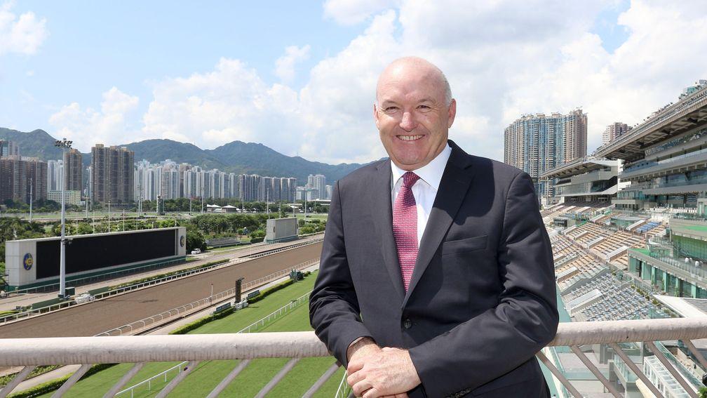 David Hayes at Sha Tin racecourse after announcing he has accepted the Hong Kong Jockey Club's offer to return as a full-time trainer from the start of the 2020-21 season