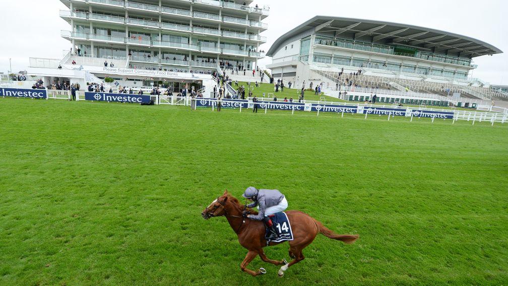 EPSOM, ENGLAND - JULY 04: Serpentine ridden by Emmet McNamara wins the Investec Derby at Epsom Racecourse on July 04, 2020 in Epsom, England. The famous race meeting will be held behind closed doors for the first time due to the coronavirus pandemic.(Phot