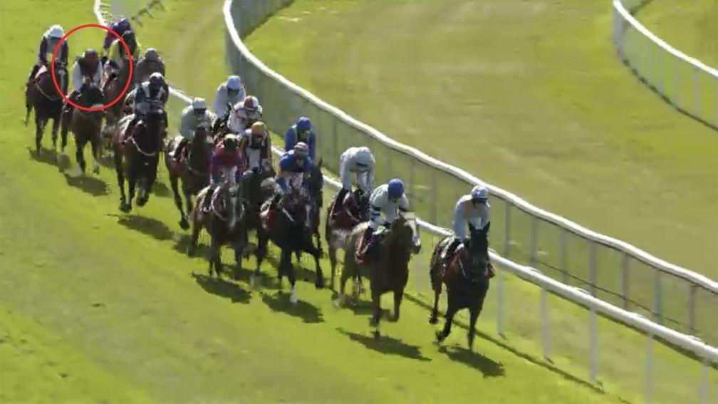 The pair are still well in rear as the field take them along in the Chester Cup on Friday