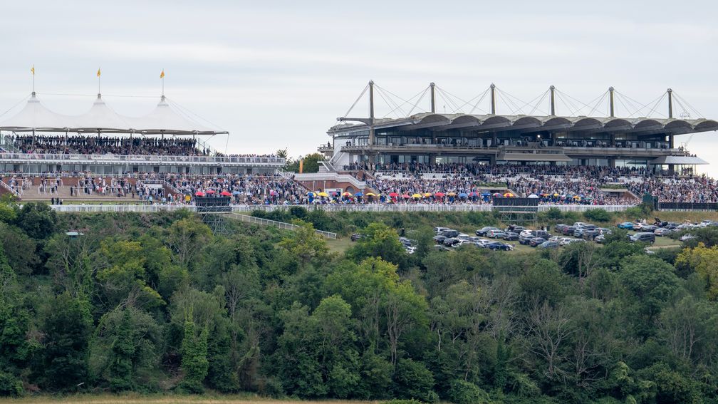 The scene at Goodwood during Westridge's victory in the opener