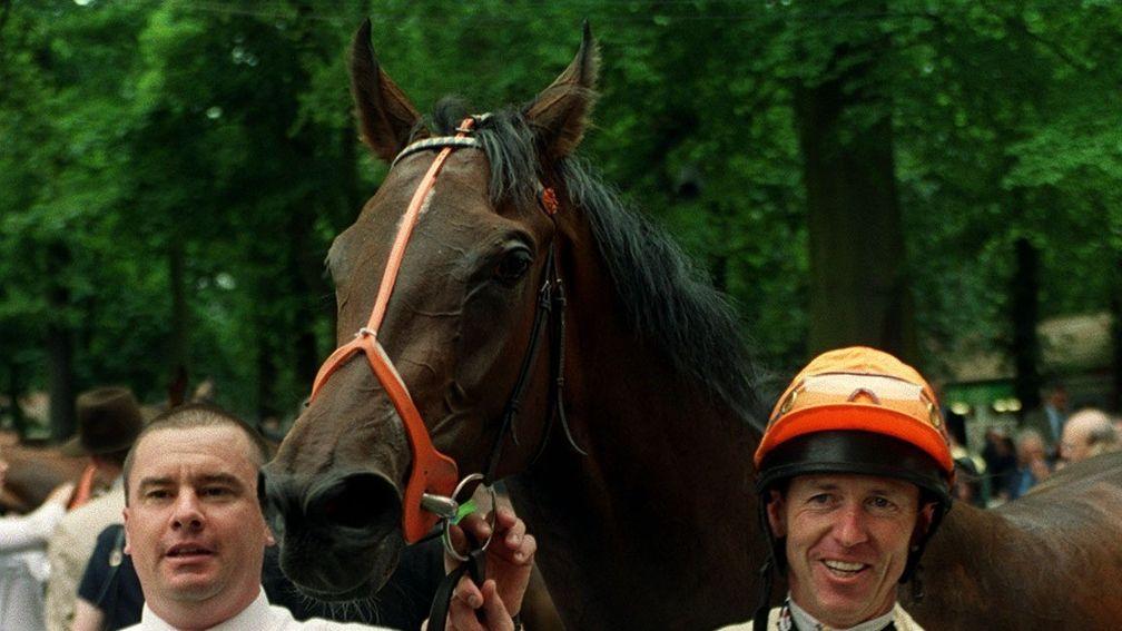 Roo, pictured with jockey John Reid, after a victory at Haydock - she went on to be a successful broodmare