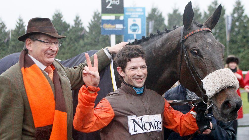 Robert Waley-Cohen with jockey son Sam and Long Run after their second King George triumph in 2013