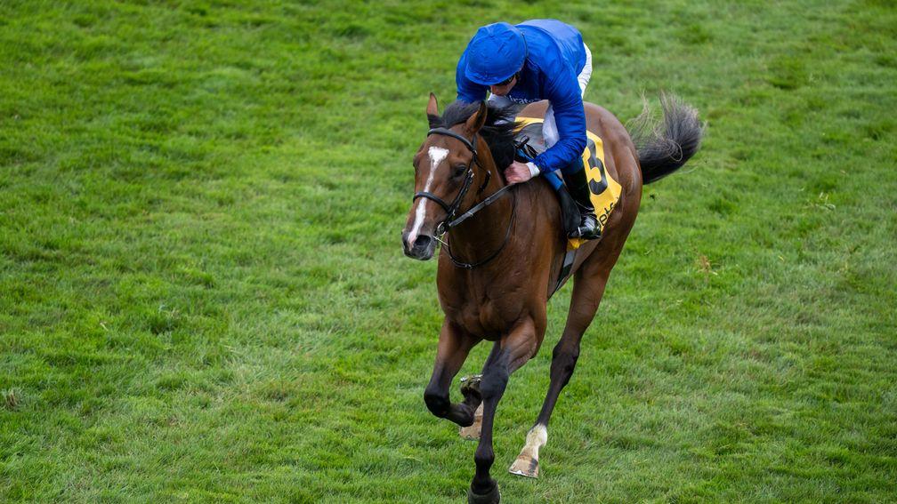 Nations Pride (William Buick) win the 1m 2f Newmarket StakesNewmarket 29.4.22 Pic: Edward Whitaker