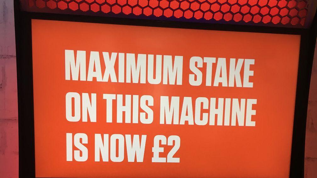A message indicates the FOBT stake change
