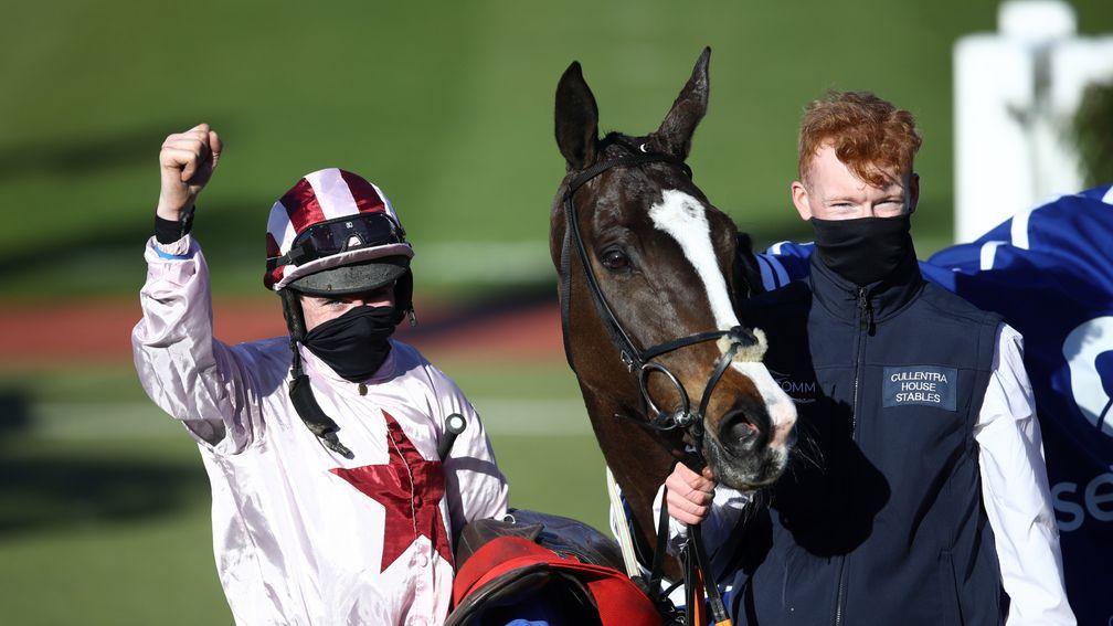 Jack Kennedy with Black Tears after their Mares' Hurdle victory