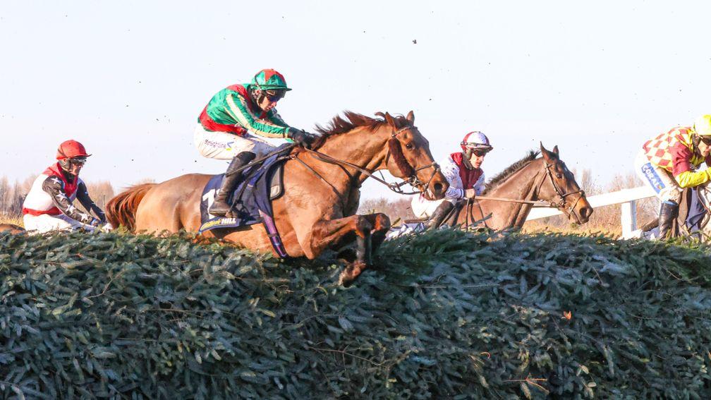 VIEUX LION ROUGE (Conor OâFarrell) wins the BECHER HANDICAP CHASE at AINTREE 5/12/20Photograph by Grossick Racing Photography 0771 046 1723