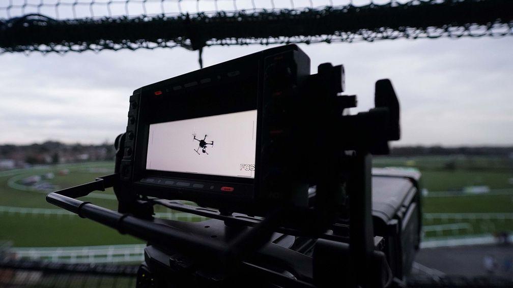 A drone is captured by a TV camera at Leicester this month