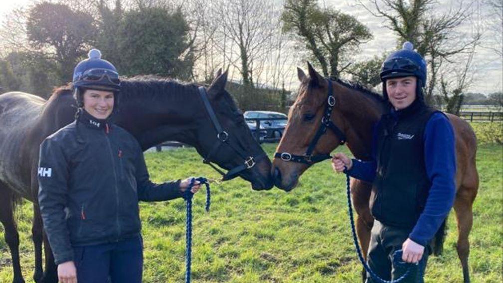 Katie Young and Keith Donoghue at Gordon Elliott's yard