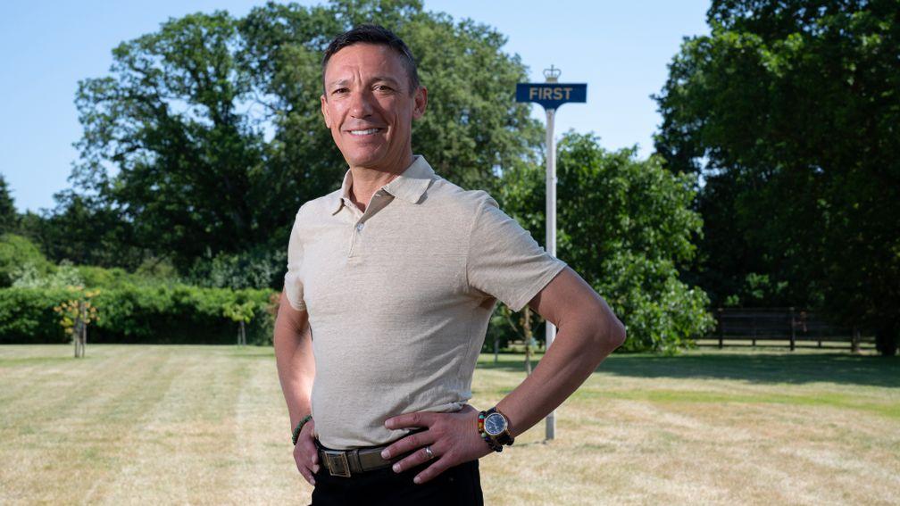 Frankie Dettori, pictured in his garden and with a special piece of Ascot memorabilia behind him, is set to ride at the royal meeting for one last time