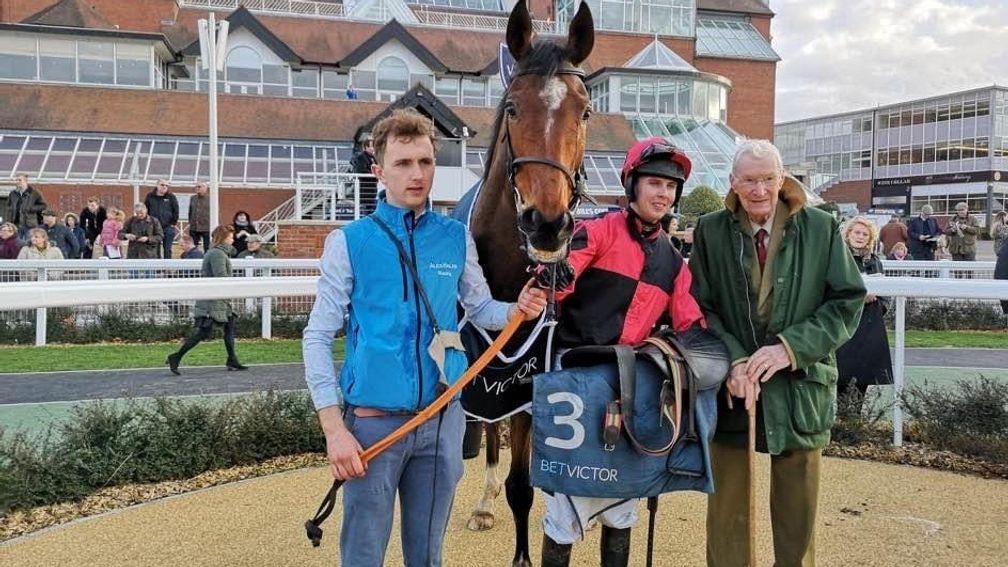 Bill Booth (right) after victory with Huntsman Son at Newbury last year