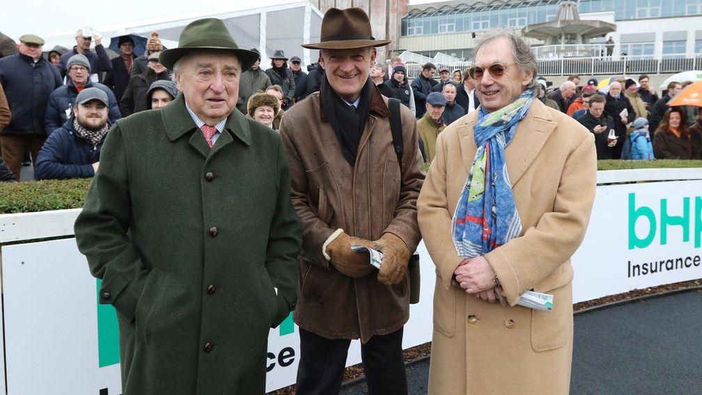 Mick O'Toole, Willie Mullins and Joe Donnelly at Leopardstown in 2017