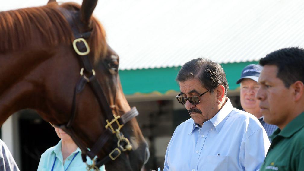 Sheikh Hamdan, pictured looking at yearlings at Keeneland in 2019