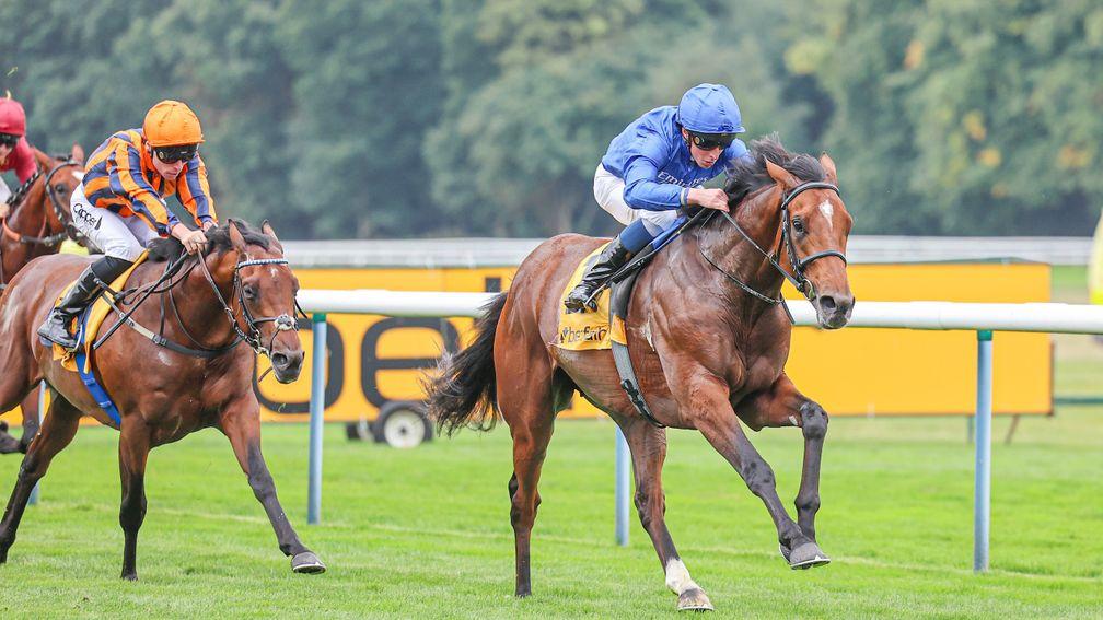 NAVAL POWER ridden by William Buick wins HAYDOCK PARK 3/9/22Photograph by Grossick Racing Photography 0771 046 1723