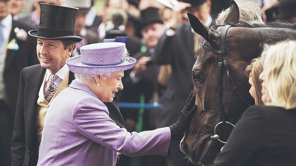 The Queen greets Estimate after winning the Gold CupRoyal Ascot 20.6.13 Pic: Edward Whitaker