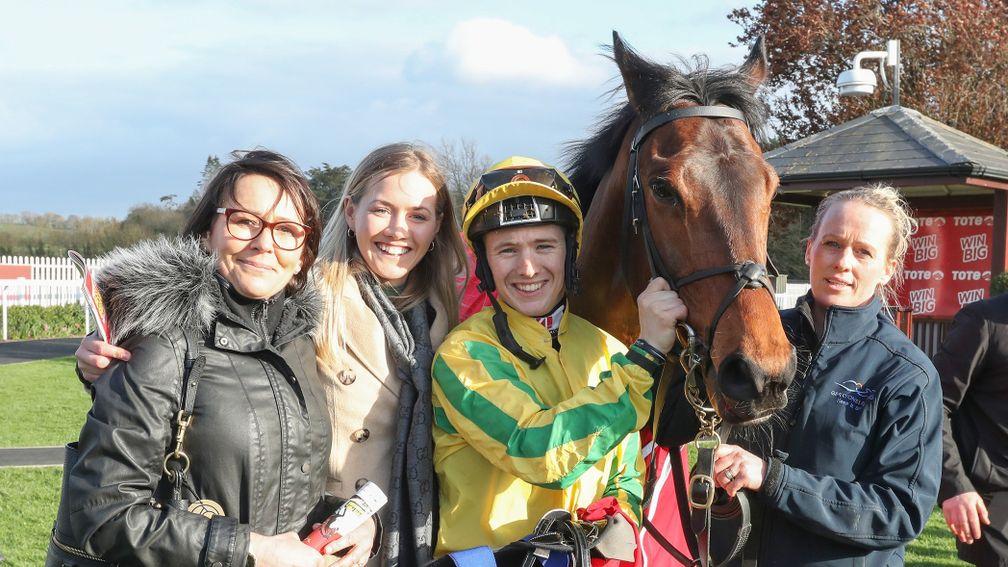Karawaan and Colin Keane pose with some of the winning connections following their Irish Lincolnshire victory
