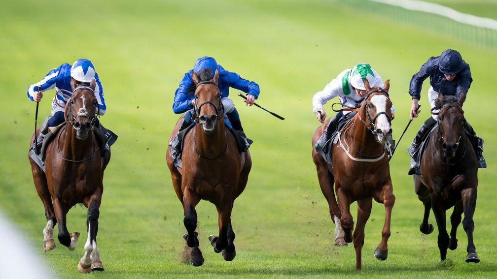 The Foxes (David Probert,left) wins the Royal Lodge from Dubai Mile (2nd from right)Newmarket 24.9.22 Pic: Edward Whitaker