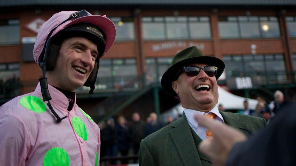 Rich Ricci and Patrick Mullins end the day with a laugh after the success of the Willie Mullins-trained Getabird in the bumper