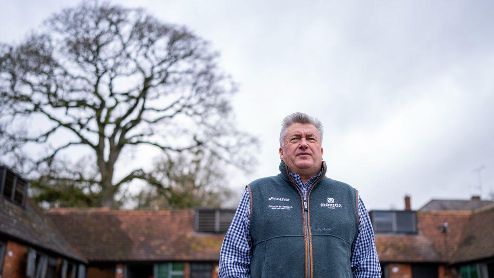 Paul Nicholls in the top yard at Manor Farm StablesDitcheat 14.12.21 Pic: Edward Whitaker