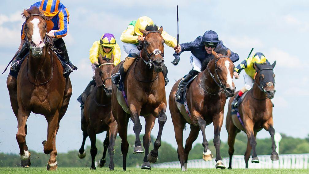 Love (Ryan Moore,left) wins the Prince Of Wales's StakesAscot 16.6.21 Pic: Edward Whitaker/ Racing Post