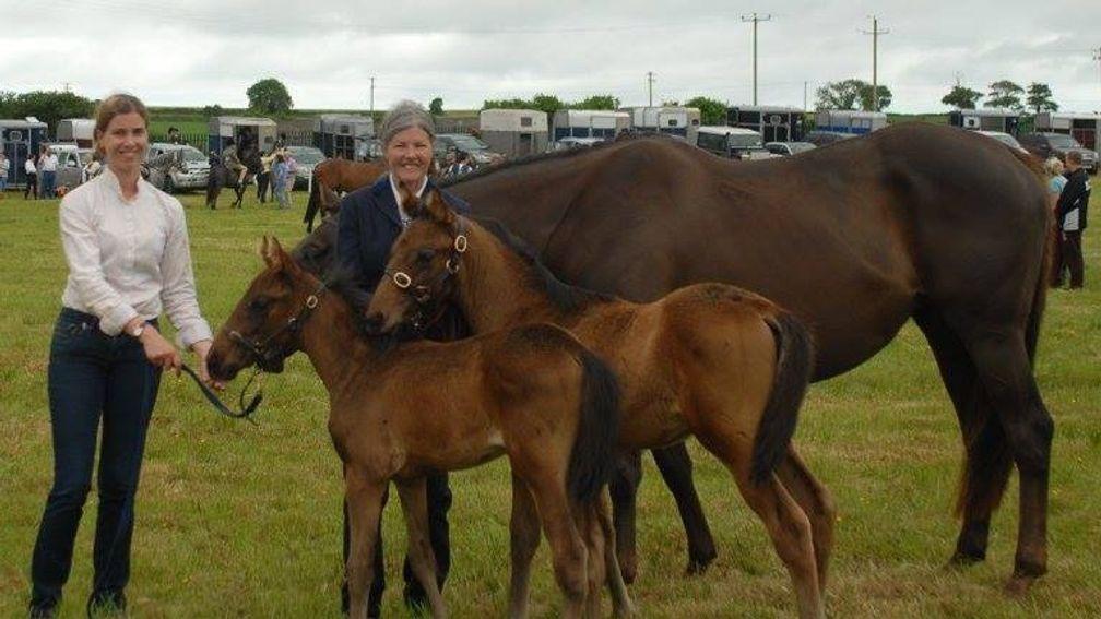 Roisin Shanahan and Grania Barrett with Kerry's Kingdom and the twins as foals