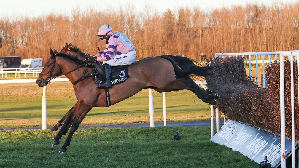 Romain Du Senam: clearing a fence on his way to a resounding victory at Musselburgh