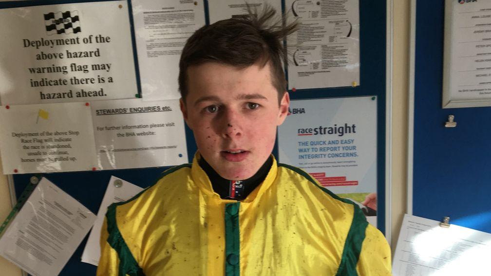 Oakley Brown: jockey was taken to hospital following a nasty incident at Hexham
