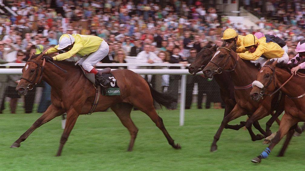 Flanders, ridden by the late Lindsay Charnock, justifies favouritism in the Super Sprint 23 years ago