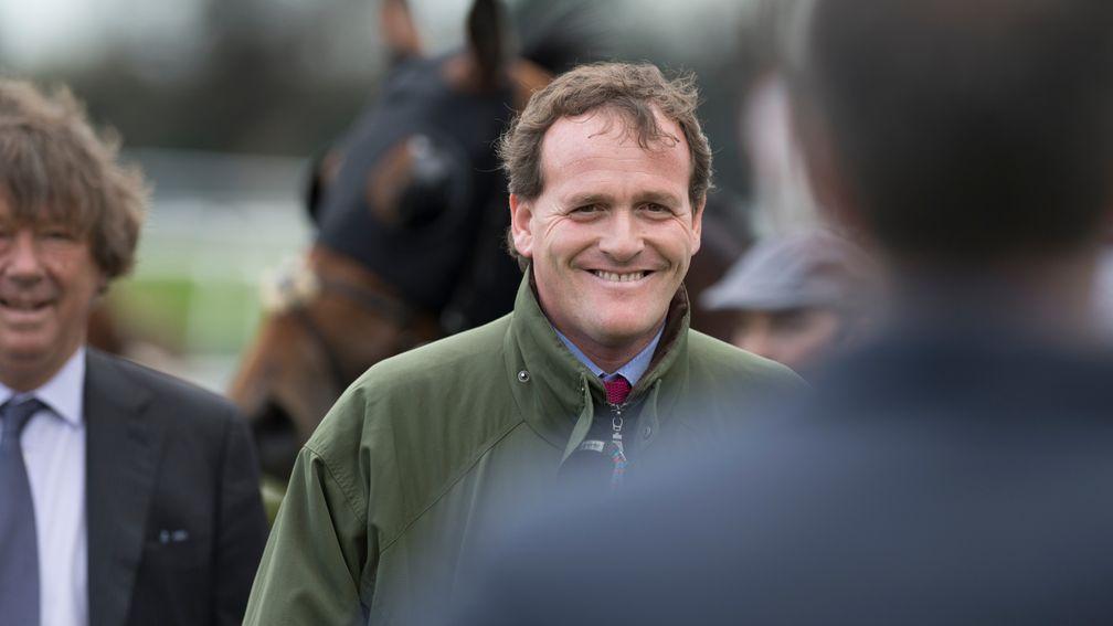 Richard Hannon, pictured after the Cammidge Trophy with Tupi, has made a flying start to the season