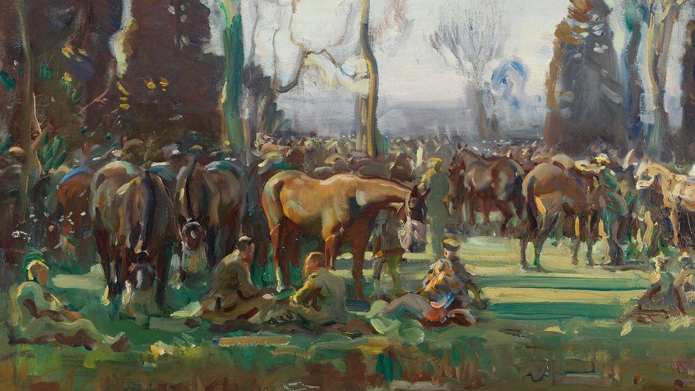'Halt on the March' will be exhibited as part of 'Alfred Munnings: War Artist, 1918'