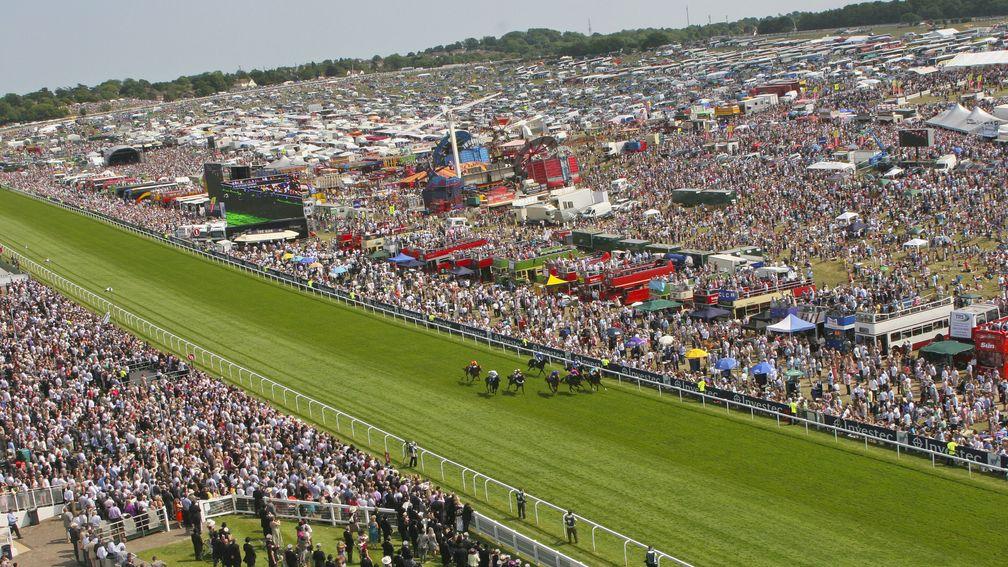 The scene at Epsom on Derby day 2011 when the hill was much busier