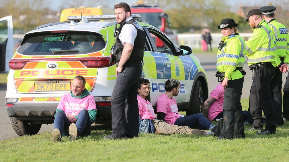 Police said 118 people were arrested at Aintree on Saturday