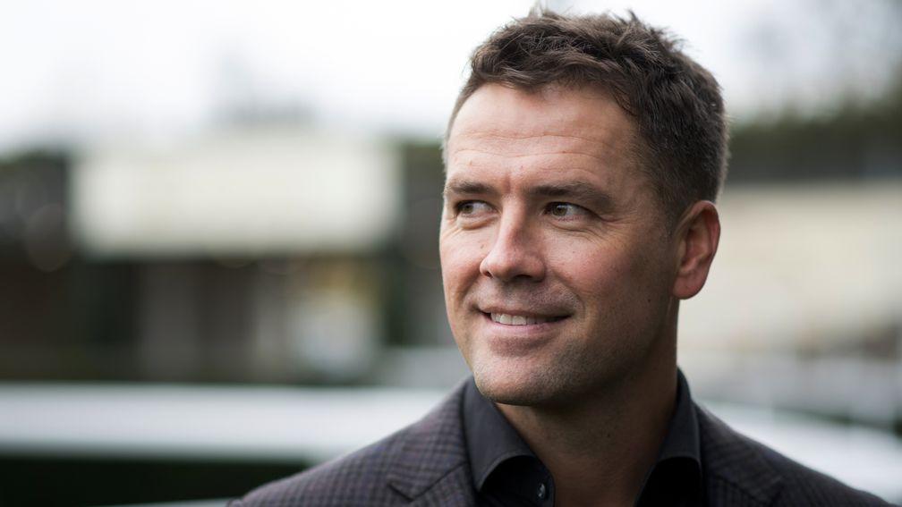 Day of reckoning: former England striker Michael Owen surveys the scene before his race-riding debut at Ascot
