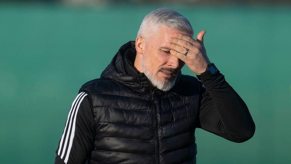 Aberdeen manager Jim Goodwin is fighting for his future 