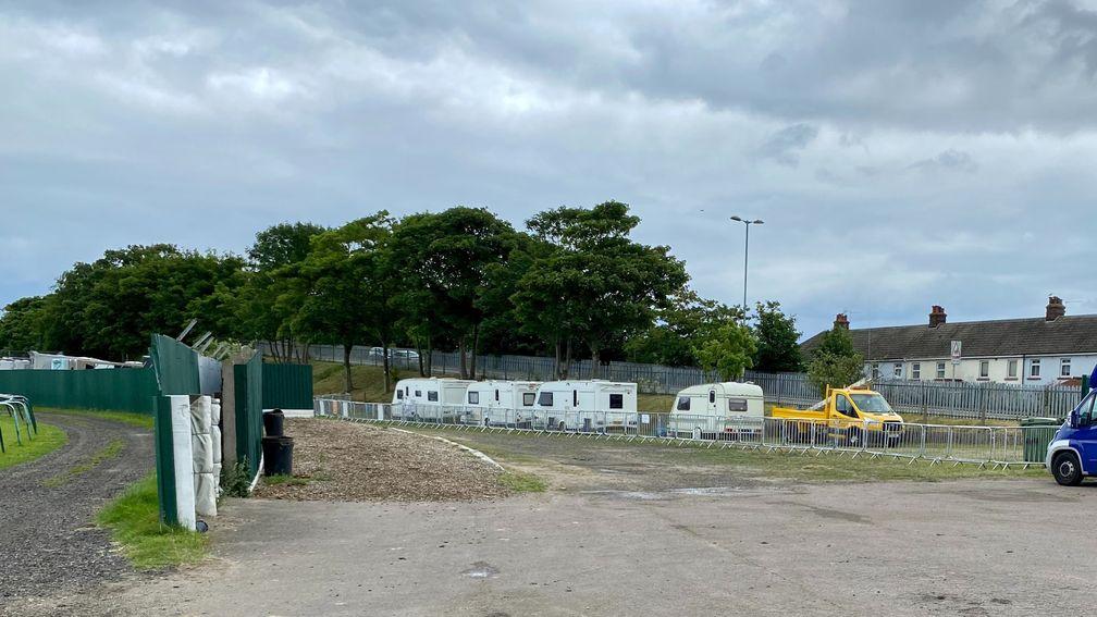 Travellers have moved into the horsebox park at Yarmouth