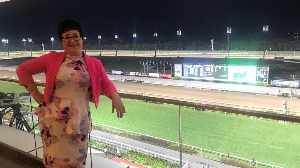 Lorraine Archibald at Kranji racecourse in Singapore in July
