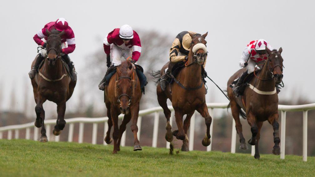 Tidal Bay (second right) wins a race for the ages in the 2012 Lexus Chase at Leopardstown